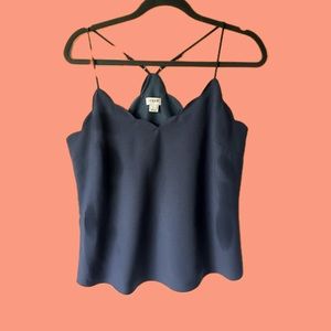 JCrew size 8 navy scallop top